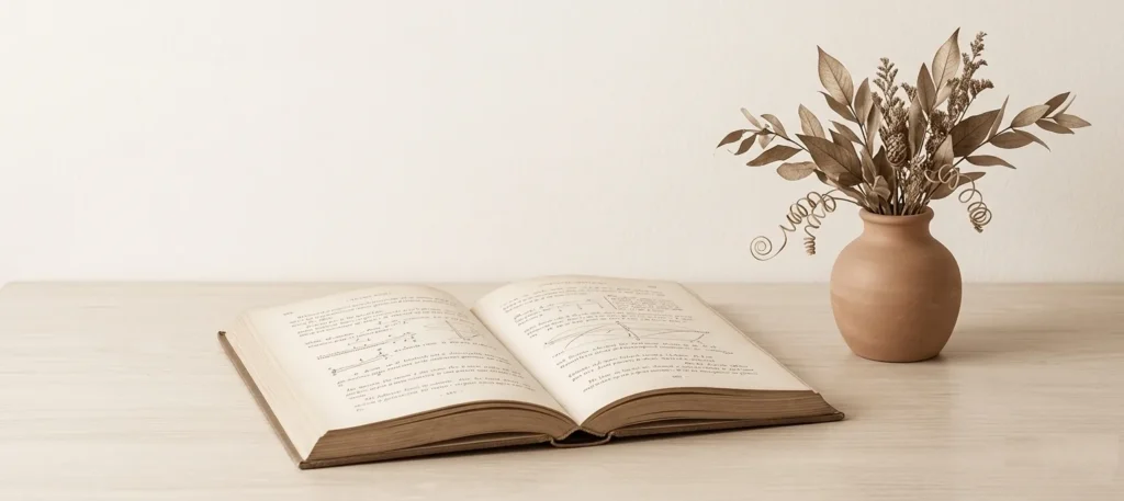 open book by flower pot